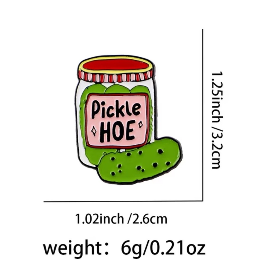 Pickle H♡E Funny Enamel Pin Humorous Jar Lapel Pin Green Pink NWT - Picture 4 of 7